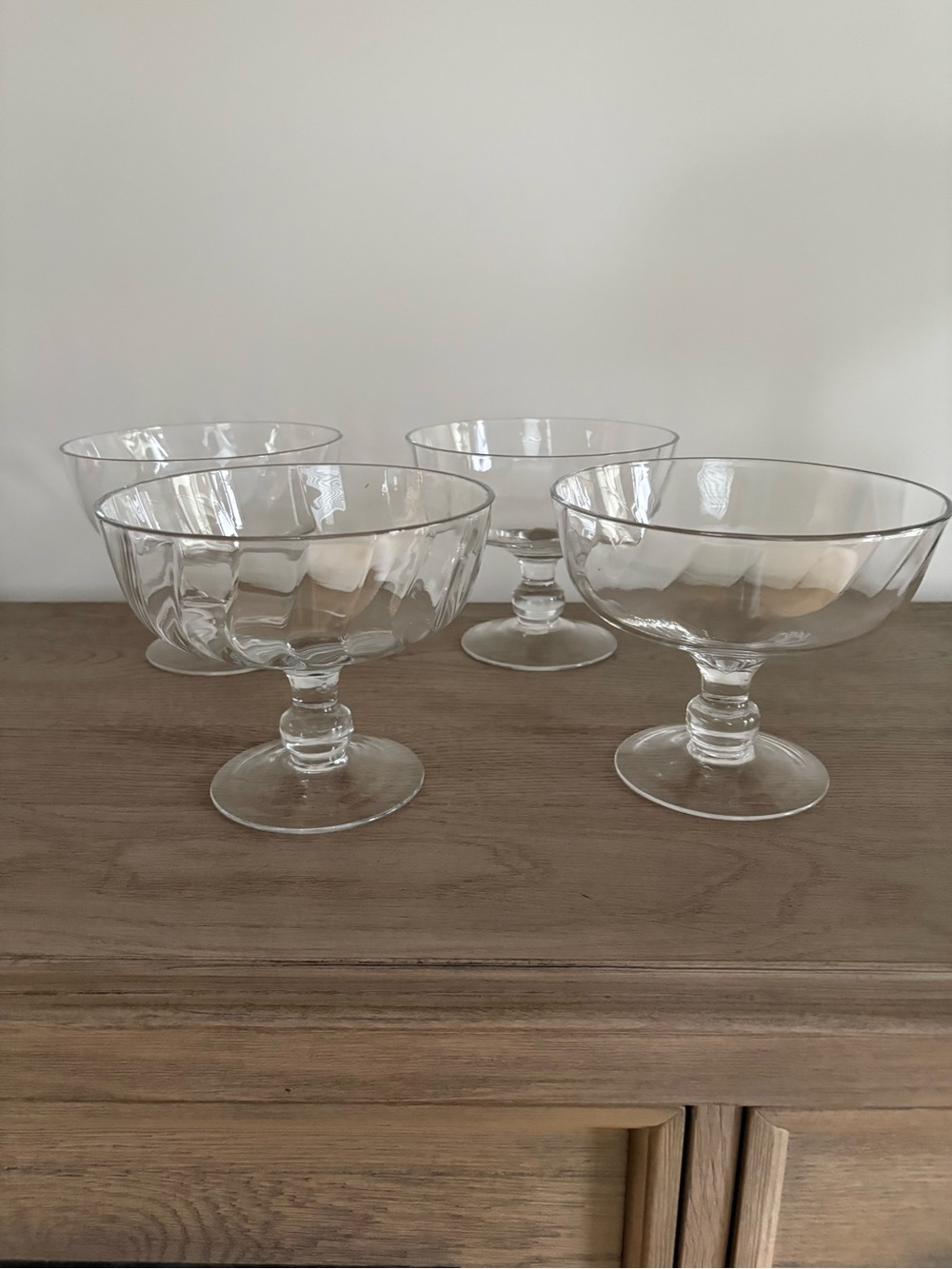 4-Glass Pedestal Compote Bowl With Swirl Design Pattern 7” Wide 6” Tall NWT

NEW